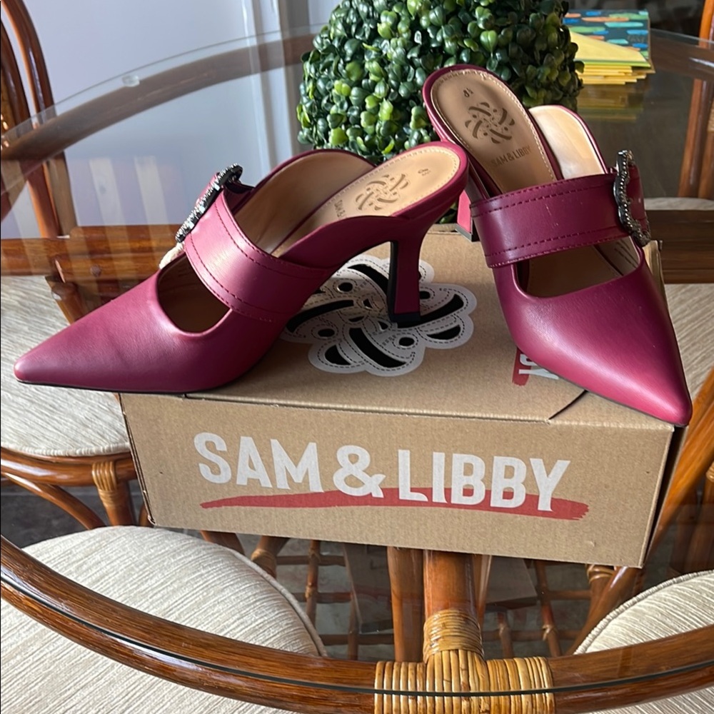 Sam & Libby Women's Burgundy Heels